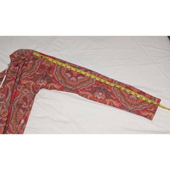 Soft Surroundings XL Paisley Print Long Sleeve Top Rust/Orange Polyester/Spandex - Picture 8 of 15